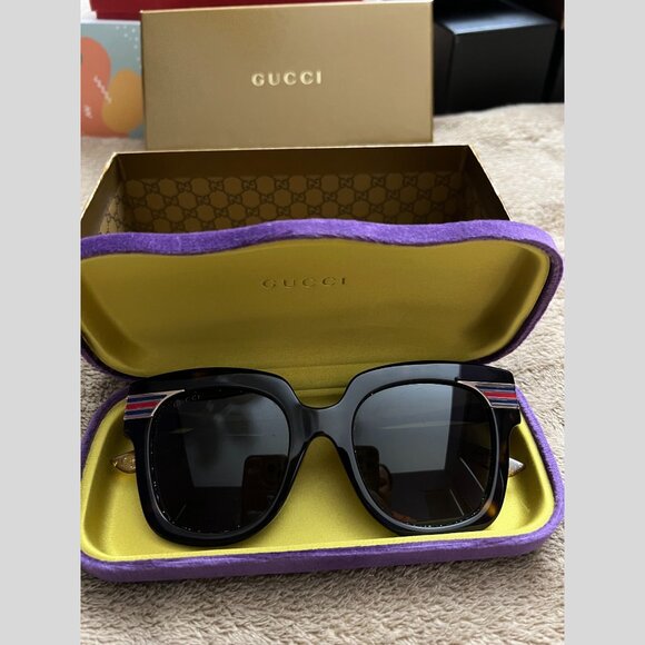 Authentic GUCCI GG0281SA-002 51-21-150 Havana Women’s Sunglasses MSRP $465 - Picture 3 of 7